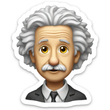 Albert Einstein not having any ideas sticker