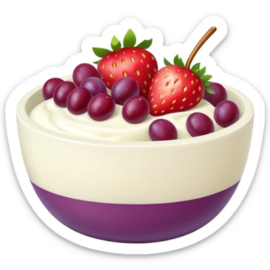 yoghurt bowl with grapes and strawberries  sticker