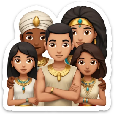 5 best friends, 1 Egyptian man, 1 indian girl 1 persian girl 1 moroccan boy 1 black boy sticker