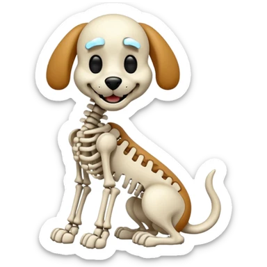 Pluto as a skeleton dog sticker