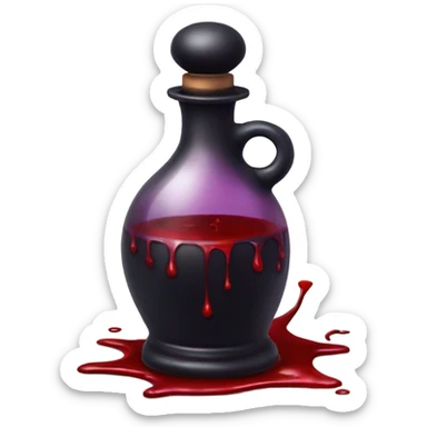 a stylish potion bottle with blood and a gothic lid, perfect for a vampire girl theme." sticker
