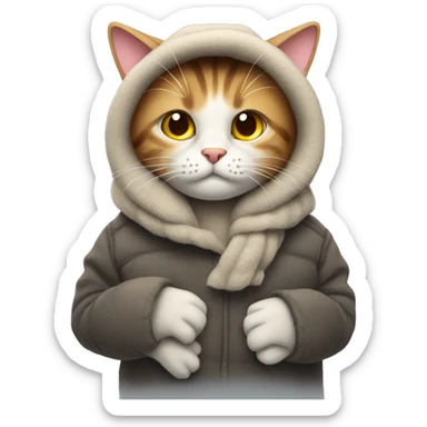 Cat trying to stay warm  sticker