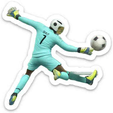 Goalkeeper save on moon sticker