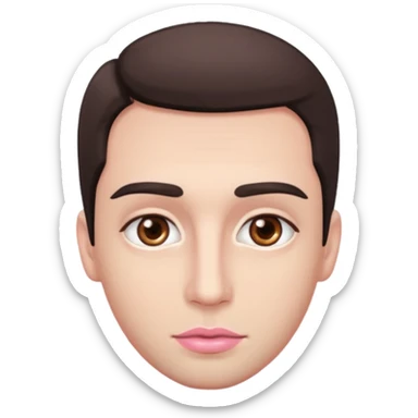 brown eyes, lite pink lips, men, long eye lashes sticker