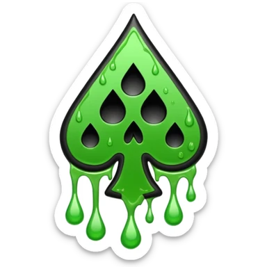 Black ace of spades drippy slimey effect sticker