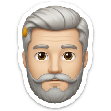 white man salt and pepper hair beard sticker