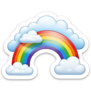 Rainbow and clouds sticker