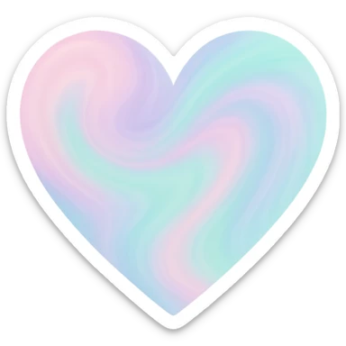 heart with a swirling pastel gradient sticker
