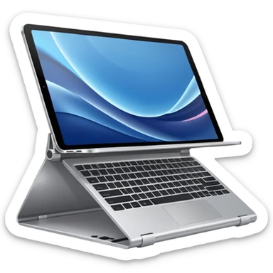 Foldable phone halfway open.Folded paper map with creases.
Foldable laptop or tablet hybrid.






















 sticker