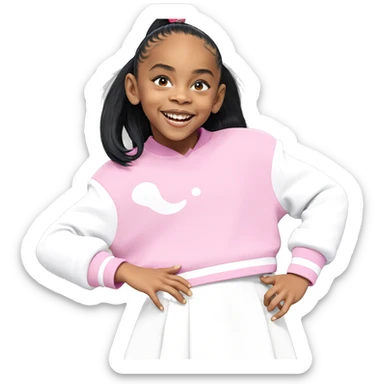 smiling girl with black hair sticker