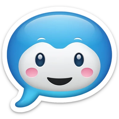 Flat white color chat bubble emoji sticker