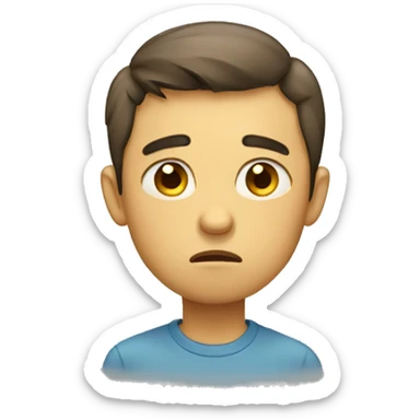  Sad boy frowning sticker