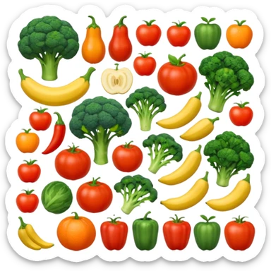 fruits and vegetables together sticker