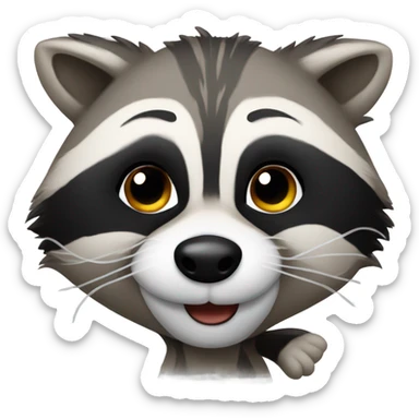 Raccoon blowing a kiss sticker
