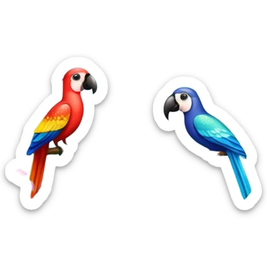 Lush exotic tropical sparkly colorful flowery jungle nature glittery water tropical birds scenery  sticker