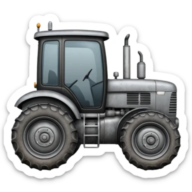 tractor in grey and black colors sticker