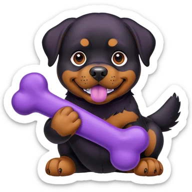rottweiler with purple toy sticker