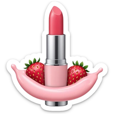 Strawberry milk color lipstick sticker