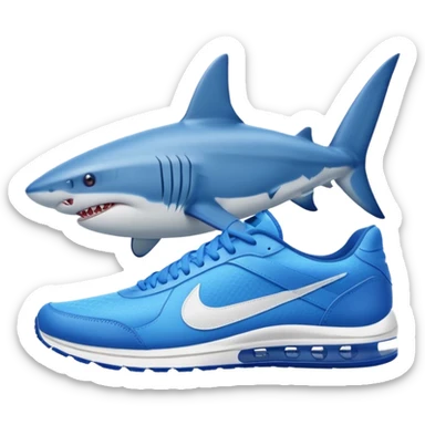 Blue shark in blue Nike sneakers. sticker
