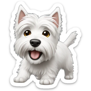 Perro westie bailando sticker