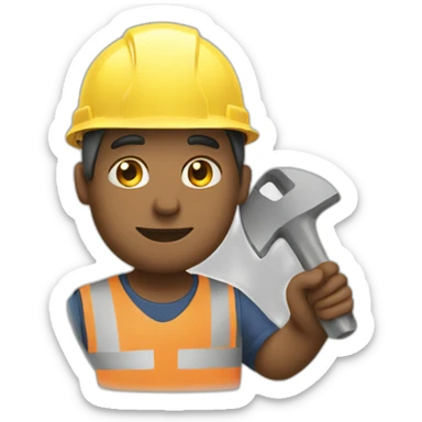 A worker working on the construction site sticker
