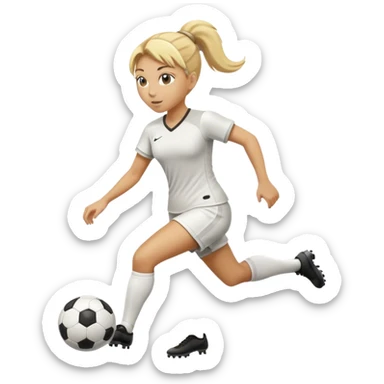 Woman with blonde ponytail playing soccer  sticker