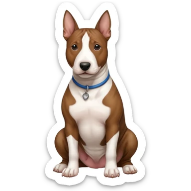 brindle english bull terrier sitting down sticker
