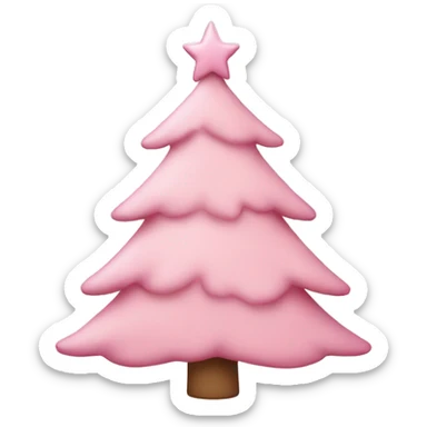 pastel pink christmas tree sticker