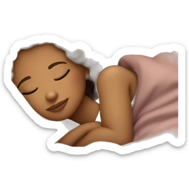 Light Skin Brown girl with 4b Hair sleeping in a cozy bed sticker