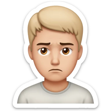 Disappointed serious face sticker