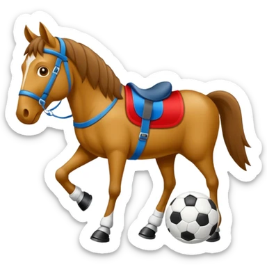 Caballo con dos patas y zapatillas de fútbol sticker