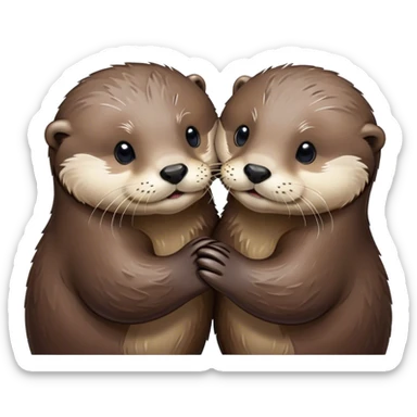 Two otters nose to nose cute sticker