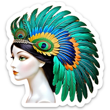 ave Cabeza y espalda: tonos verdes y azulados brillantes.

Pecho: anaranjado intenso que contrasta con el resto del cuerpo.

Alas: mezcla de verdes y negros.

Cola: larga y elegante, con dos plumas centrales que terminan en forma de “raqueta”. sticker