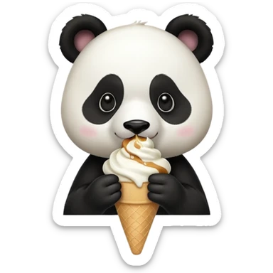 Panda eating ice cream sticker