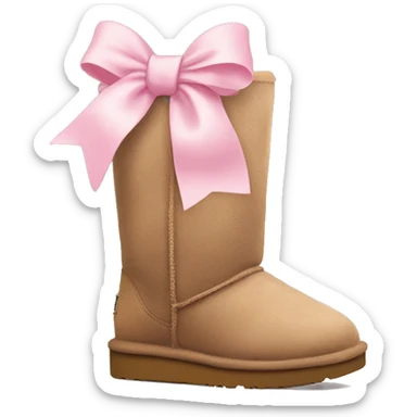 Ugg boots with a baby pink bow  sticker