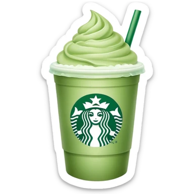 iced pastel green matcha in starbucks coffee cup sticker
