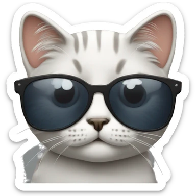 Cat with sunglasses sticker