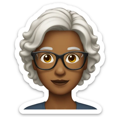 woman glasses 50 years old sticker