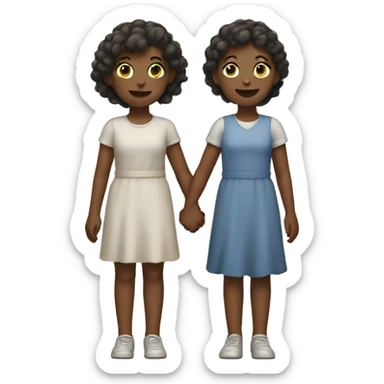 Two girls holding hands sticker