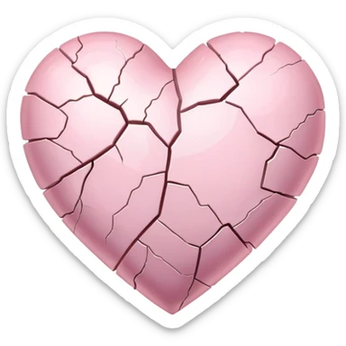 cracked pastel pink heart with light coming from inside sticker