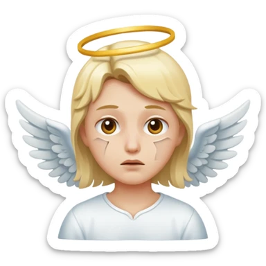 Angel with broken nose sticker