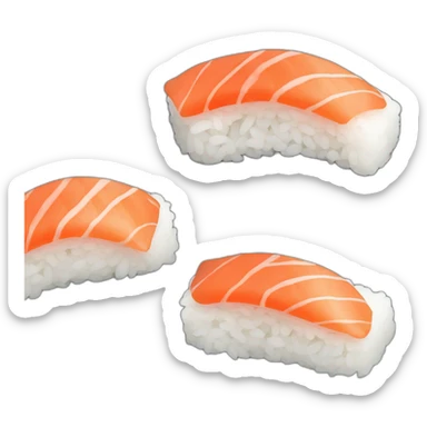long sushi with salmon burn sticker