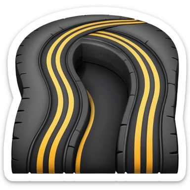 Tire Tracks on a road  sticker
