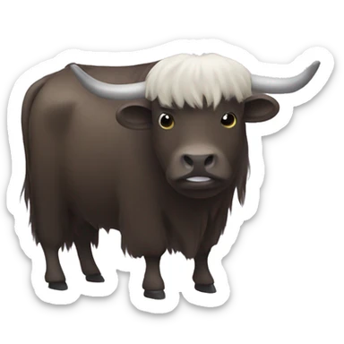 yak that has been shaved sticker