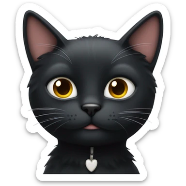 black cat with white hair on chest sticker