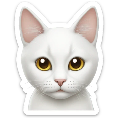 White cat sticker