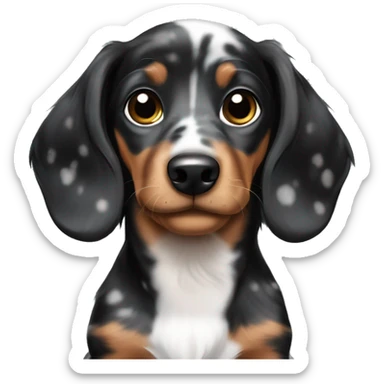Black merle dachshund puppy sticker