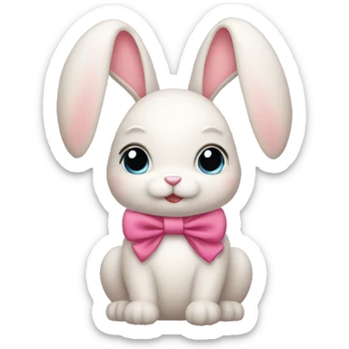 Bunny with bows  sticker