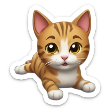 little cat on a mat playing fortnite sticker