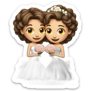 Two girls Just married in love sticker